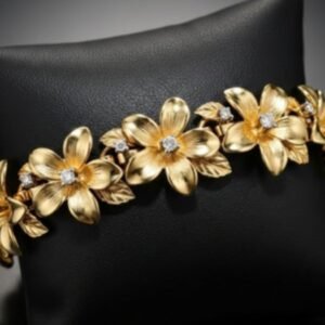 18K Yellow Gold Jasmine Flower Bracelet